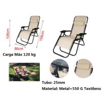 Silla Tumbona Hamaca Plegable para Playa, jardín, terraza - Hamaca Multiposiciones de Metal con cojín reposacabeza - details 6