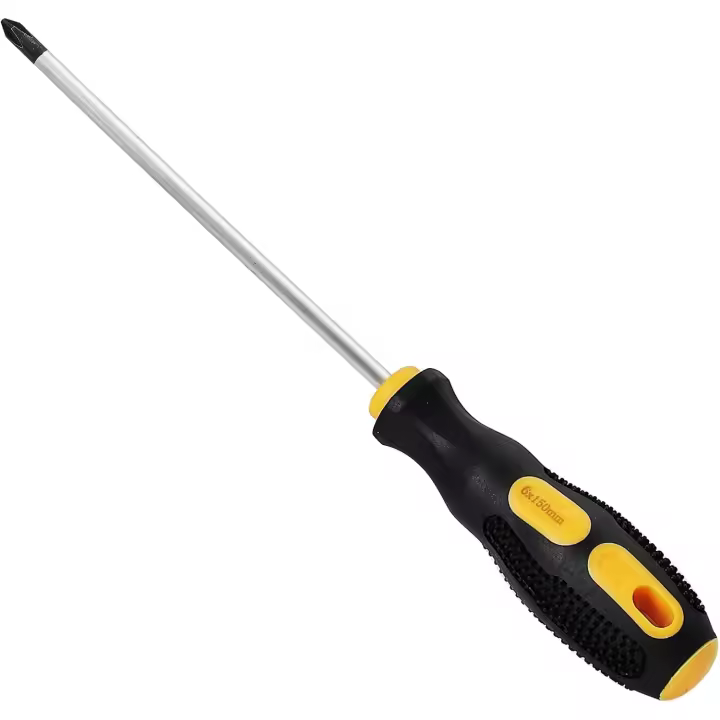 Destornillador Phillips PH2 de 0,24" × 5,9", destornillador con agarre antideslizante de 2,6" × 150 mm, punta magnética, destornillador de cabeza en cruz - 1
