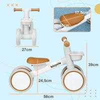 AIYAPLAY Bicicleta sin Pedales para Niños de 12-36 Meses Bicicleta de Equilibrio con Asiento Ajustable Cesta y 4 Ruedas Silenciosas Carga 20 kg 56x27x39 cm - details 1