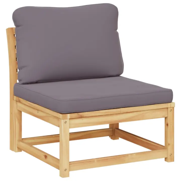 vidaXL Sofá de jardín con cojines madera maciza acacia Crema, Gris oscuro, Conjunto Terraza Muebles Jardín Exterior Juego de Muebles de jardín Mueble Jardín Exterior Muebles de Salon Exterior - 1