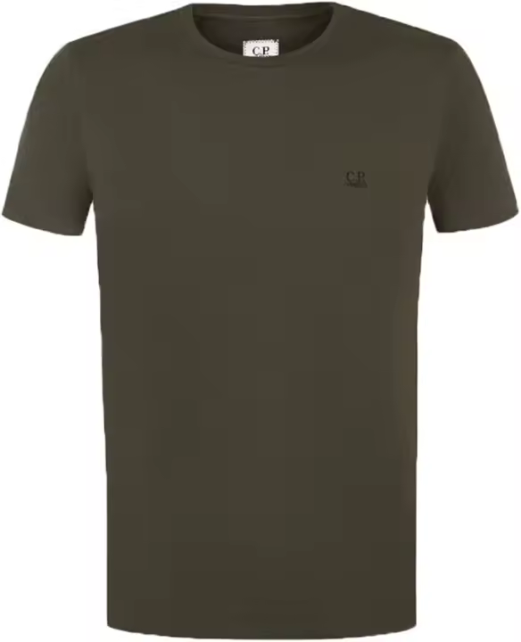 C.P. Company Re-Colour Goggle Hood Back Mako Jersey tee Black Coffee - 1