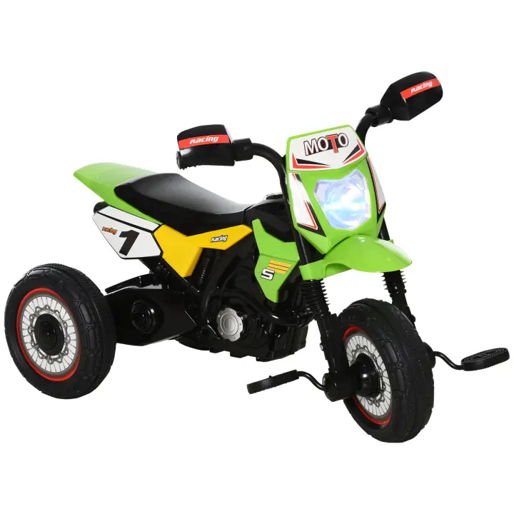 HOMCOM Moto Correpasillos Infantil para Niños de +18 Meses con Apariencia de Moto de Montaña con 3 Ruedas con Luces y Sonido Pedales Diseño Único 71x40x51 cm - 1