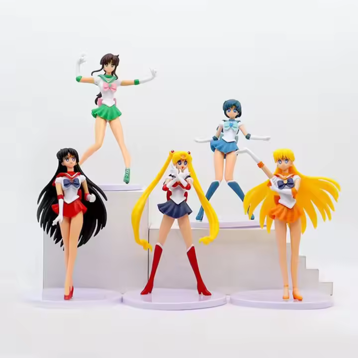 Juego De 5 Figuras De Acción Sailor Moon Anime Mizuno Ami Tsukino Usagi Hino Rei Aino Minako Muñecos Kawaii Regalo Para Fans De La Serie - 1