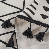 Cortina Bohemia Vintage Con Borlas Valance Corta Translúcida Para Cocina Sala De Estar Dormitorio Con Bolsillo Para Rodillo - details 7