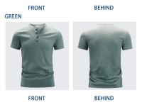 Camiseta De Algodón Para Hombre Con Collar Henry Y Manga Corta Estilo Casual Slim Fit Tees Cómodas Para Uso Diario Con Botones Basicas Tops Para Primavera Y Verano - details 5