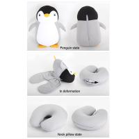 Almohada De Viaje En Forma De U Con Diseño De Delfín Y Pinguino Cartoon Almohada De Cuello Fluffy Para Protección Del Cervical 100% Poliéster - details 11