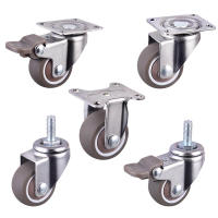 4Pcs Rodillos De Goma Para Muebles Ruedas Universales Silenciosas 360° Giratorio Para Mesa De Trabajo Carrito Silla Accesorios Domésticos Metálicos Y Goma Tamaño 1/1.25/1.5/2 Pulgadas - details 0