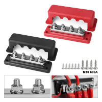 Bloque De Distribución De Energía De 8 Postos M10 Con Cubierta Resistentes a Pesos Para Automóviles RV Camiones Barco 24V 600 Amp Rating - details 0