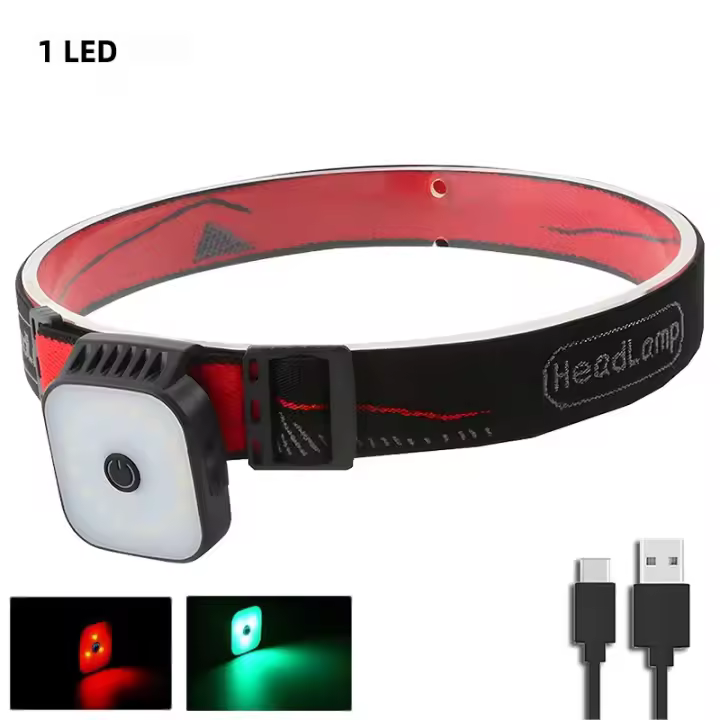 Linterna Frontal Recargable USB De Alta Potencia Con 3 Fuente De Iluminación Para Caza Camping Running Nocturno Lámpara LED - 1
