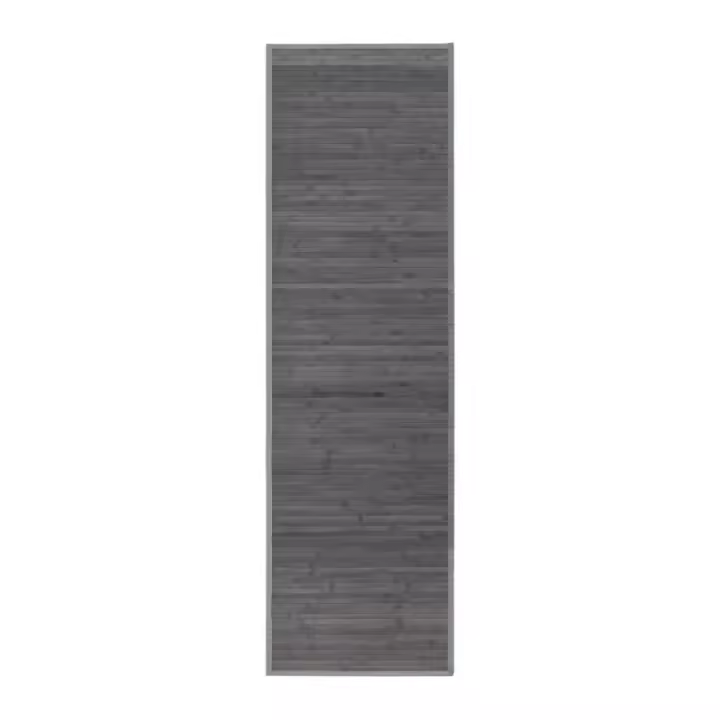 Dcasa Alfombra pasillera de bambú gris de 60 x 200 cm - 1