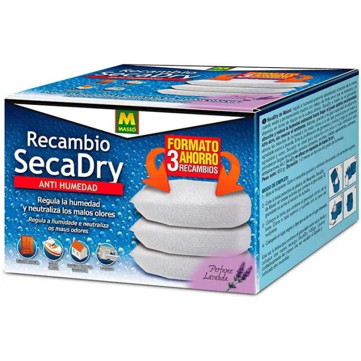Recambio Secadry Antihumedad. Paquete de 3 Unidades- 450gr - Massó - 1