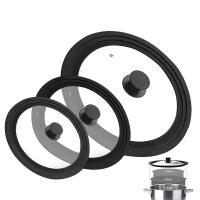 Tapa Multifuncional Adaptable De Silicona Y Vidrio Para Sartenes De 16-22-28-32cm Protector Redondo De Cocina Accesorios De Cocina - details 0