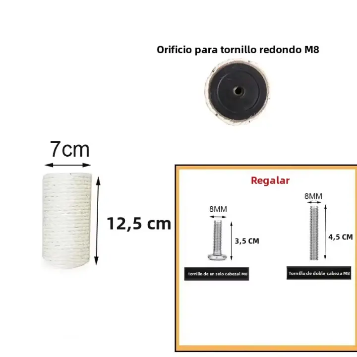 Palo De Afilado Para Gato DIY Juego De Rascado Para Árbol De Gatos Marco De Subida Para Gatos Juguete Para Gatos Con Alambre De Sisal Evita Dañar Muebles - 1