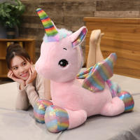 Muñeco De Peluche Suave Y Lindo De Unicornio Con Arcoíris Para Niñas Juguetes De Algodón PP Decoración De Hogar Regalo Con Almohada Rosa Para Niños - details 6