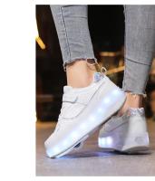 Zapatillas De Rodilleras Para Niños Y Niñas Con Luces LED Rosa Moda Zapatos Rollers Para Niños Y Niñas Transpirables De Cuero Con Almohadilla De Algodón Para Todas Las Estaciones - details 18