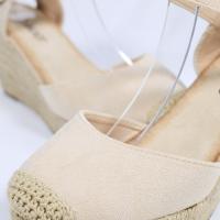 HLUNA - Sandalias Alpargatas de Cuña Tacón Alto 8CM - Puntera Cerrada de Esparto - Moda Verano - HYJ23-7 hyj23-6 - details 6