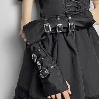 Sudoréfugo De Media Mano Negro Para Mujer Guante De Protección Solar De Antebrazo Decorativo Material De Poliéster Unisex - details 0