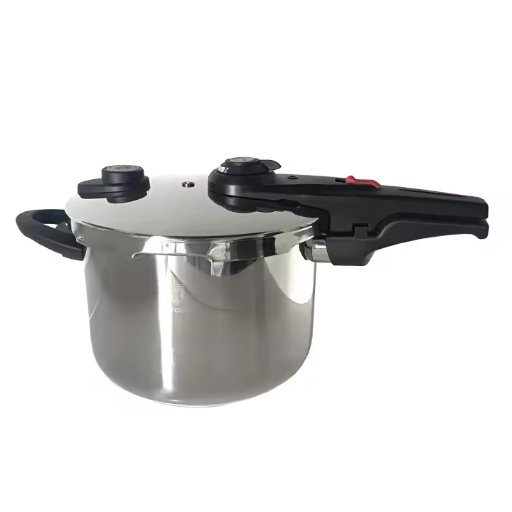 Olla a Presión 6 Litros Ultra Rapida 22cm Percutti – Acero Inoxidable, 2 Niveles de Cocción, Válvula de Seguridad Apta para inducción, gas, cerámica y eléctrica. - 1