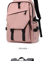 Mochila impermeable de poliéster para hombre, morral sencillo de 15 pulgadas, de Color sólido, a la moda, para ordenador de estudiante y pareja - details 22