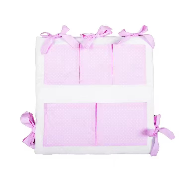 Vizaro - Organizador con Bolsillos para Cuna - Acolchado - 100% Algodón - Hecho UE, OekoTex - 1