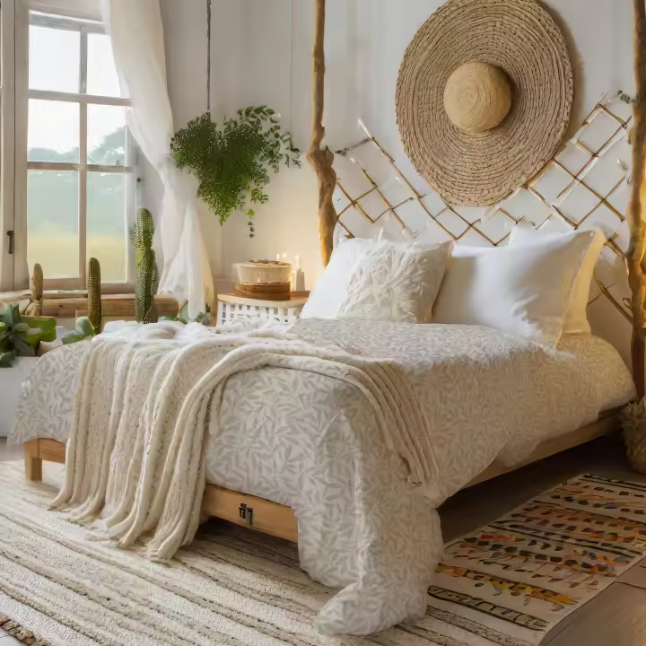 SANSY - COLCHA JACQUARD VERA NATURAL PARA CAMA DE 105 INARRUGABLE FABRICADO EN ESPAÑA - 1