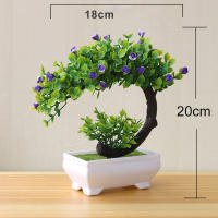 Planta Artificial En Maceta Bonsái Verde Árbol Pequeño Ornamentos Realistas Plásticos Eterna Decoración Floral Para Escritorio - details 9