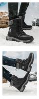 Botas De Nieve Para Hombre Con Lazo Alto Tejido De Microfibra Impermeable Antideslizante Para Exteriores Botines De Invierno Con Suela De Goma Talla Verdadera - details 12