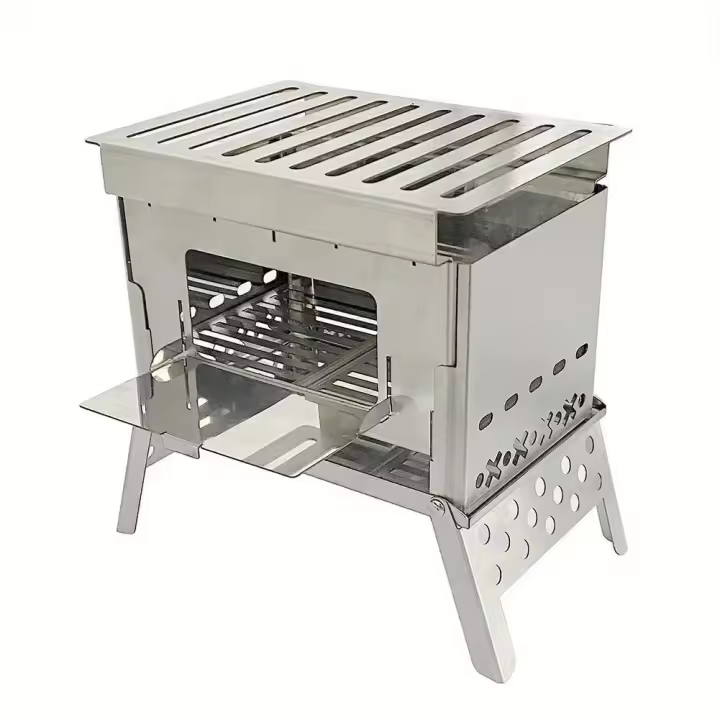 Estufa De Camping De Acero Inoxidable Plegable Portátil Para Barbecue Y Madera Ultraligera Herramientas De BBQ De Marca NoEnName_Null Origen Mainland China - 1