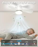 Ventilador de techo con luz, perfil bajo, luz LED con casquillo E26, iluminación regulable en 3 colores para dormitorio, cocina, garaje, sala de estar, trastero, sótano, montaje empotrado (blanco) - details 2