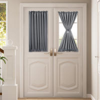 Cortinas De Puerta Negras Aislantes Térmicas Para Cocina Con Encaje Moderno Estilo Cortinas De Ventana Panel Rod Pocket - details 12