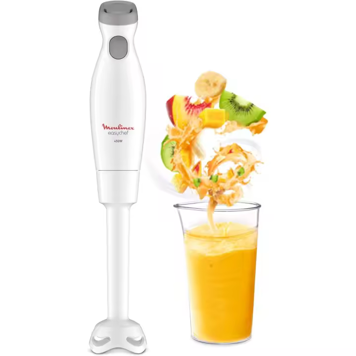 Moulinex Easychef DD45A1 - Batidora de mano, 450 W, 2 velocidades, cuchillas Zelkrom, color blanco - 1