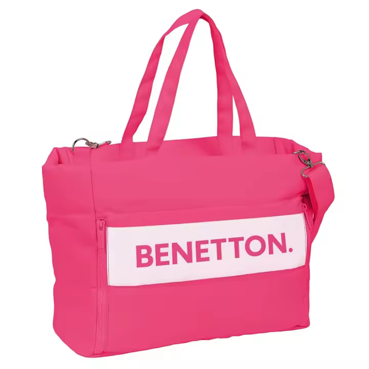 BOLSO CON BOLSILLO PARA PORTATIL 14,1'' BENETTON "RASPBERRY" - 1