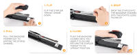 Eagle Stapler Con Brazo Largo Y Regla Integrada Guía De Papel Ajustable Anvil Rotativo Suministros De Encuadernación Para Escuela Y Oficina Material Metálico Tamaño Normal - details 2