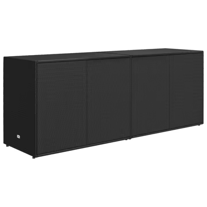 vidaXL Armario de almacenaje de jardín ratán PE negro 198x55,5x80 cm - 1