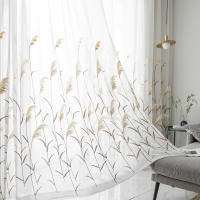 Cortina De Encaje De Trigo Bordado Estilo Pastoral Para Sala De Estar Dormitorio Estudio Adecuada Para Niños Máquina Lavable Blanco - details 9