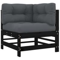vidaXL Sofá esquinero con cojines madera maciza de pino Pino natural, Pino blanco, Pino gris Conjunto Terraza Muebles Jardín Exterior Juego de Muebles de jardín Mueble Jardín Exterior Muebles de Salon Exterior - details 0