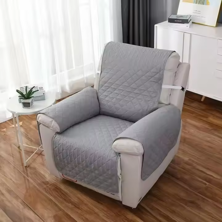 Single Sofa Cushion Cover, Deep Blue and Off-White, Soft and Durable, Universal Fit for 1-Seater Sofa - 1