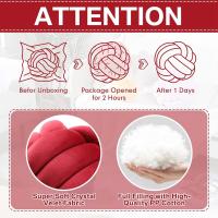 Cojín Decorativo En Forma De Bola Grande Aesthetic Cute Para Navidad Rojo Gris Cojín De Silla American Style Fibra De Poliéster No Removible Y Lavable - details 2