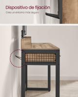 Tocador con espejo triple, taburete acolchado incluido, soporte para secador, con 3 cajones, mesa de maquillaje, varios colores - details 18