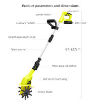 Cultivador eléctrico inalámbrico de 10 pulgadas, cultivador de jardín con batería de 2Ah y cargador rápido, 20V para batería Makita, Cultivador eléctrico sin cuerda - details 10
