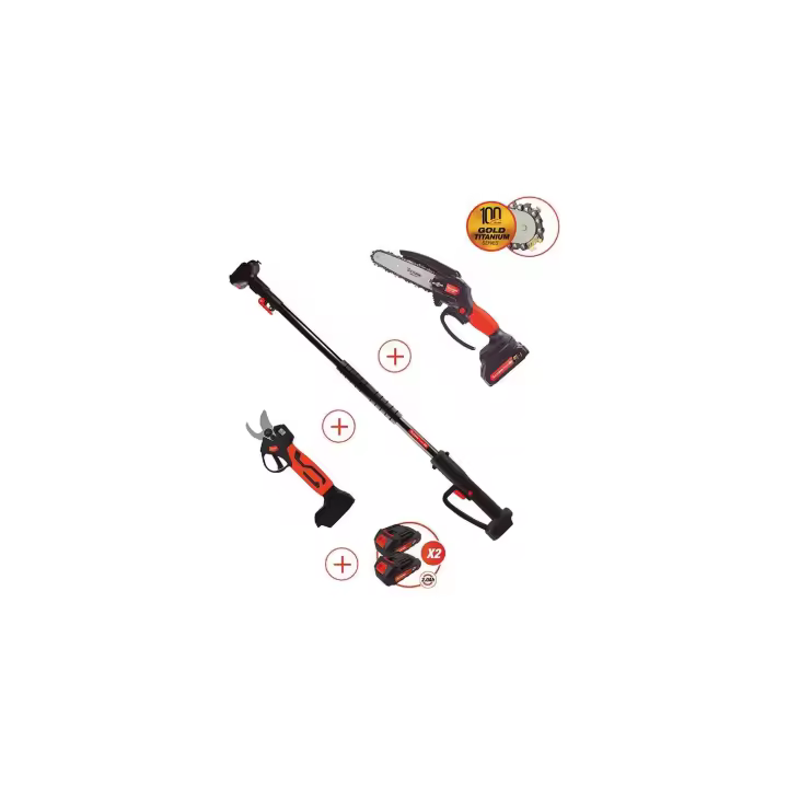 KIT MOTOSIERRA + TIJERA 2 BATERIAS 2.0Ah + PERTIGA ALTUNA ALTUNA DE SUINPLAS DECORACIONES - 1