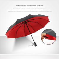 Paraguas de Doble Capa a prueba de Viento, Paraguas plegable de viaje compacto, auto Abra y Cierres portáthil Viento y Lluvia resistant - details 0