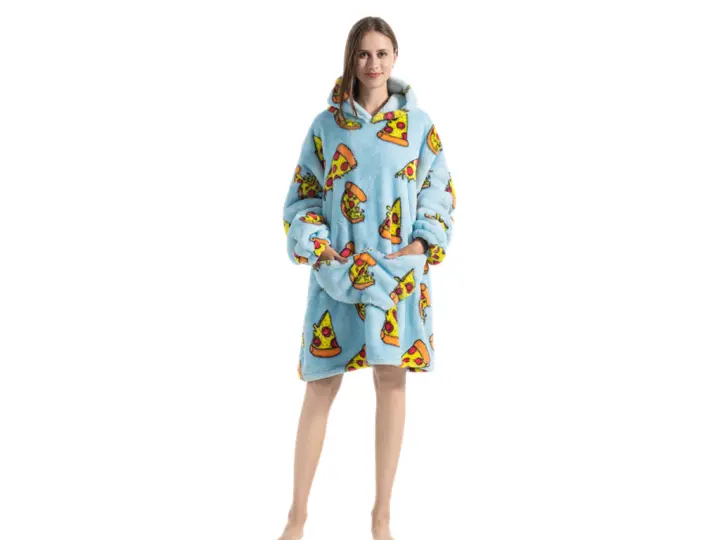 Manta con capucha usable de gran tamaño para adultos, hombres y mujeres, manta suave y muy cálida y acogedora, sudadera con capucha - 1