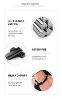 Pulsera De Cuero Genuino Negro Para Hombre Vnox ID Tag Estilo Elegante Doble Capa Envolvente Ajustable 8.26 Pulgadas - details 2