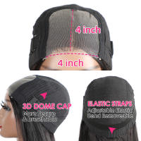 Pelucas Bob De Encaje Frontal Para Mujer Cabello Humano Recto 180% Peluca Sin Pegamento Listo Para Usar Peluca Con Corte Preparado Peluca De Encaje Aire - details 7