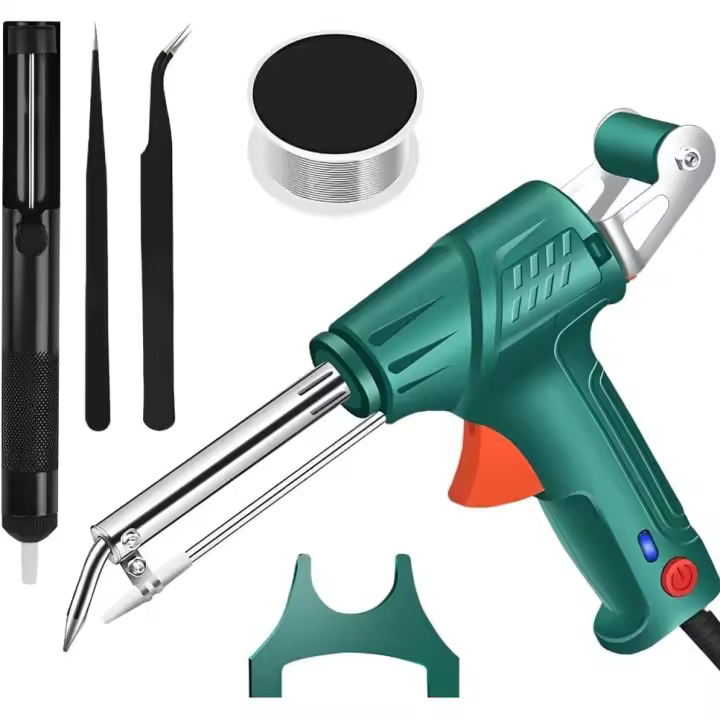 Herramientas de soldadura láser industrial con calentamiento interno, juego de pistola de soldar multifunción, soldador eléctrico con cable automático de calentamiento rápido para bricolaje industrial y doméstico (verde - 1