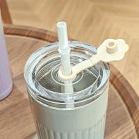 Botella De Agua Caliente Y Fría 500ml Acero Inoxidable 304 Portátil Antigrado Con Taza De Color Gradiente Y Absorbedor De Humedad Para Estudiantes - details 8