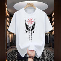 Camiseta De Algodón Puro Para Hombre Estilo Urbano Casual Con Impresión De Raven Vikinga Antigua Camiseta De Manga Corta O-neck Para Uso Diario Primavera Y Verano - details 10