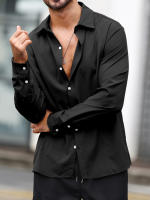 Chaqueta De Punto Para Hombre En Colores Negro Y Blanco Estilo Casual Cuello En V Con Botones Completa De Manga Larga - details 4