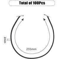 Cuerda Elástica Con Barbedos Y Terminaciones Metálicas 100Pcs Negro Banda De Extensión Con Espinillas Para Manualidades DIY - details 1